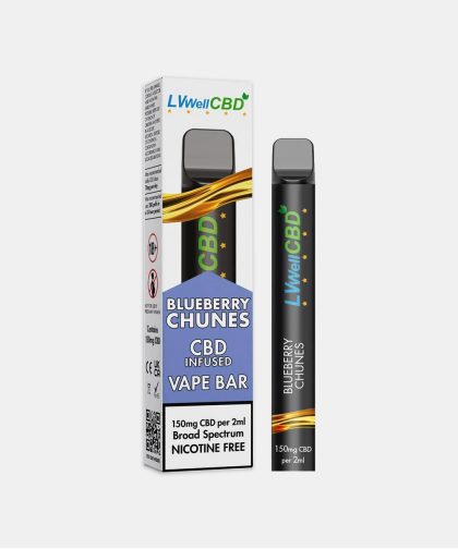 LVWell CBD Vape 150mg Blueberry Chunes. CBD infused vape bar, broad spectrum, nicotine free. Peoples CBD - Make Life Better Everyday!