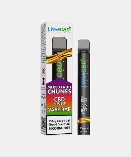 LVWell CBD Vape 150mg Mixed Fruit Chunes: Broad spectrum, nicotine-free CBD infused vape bar. Peoples CBD - Make Life Better Everyday!