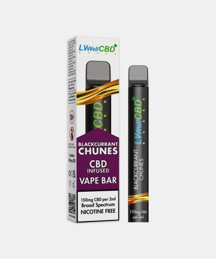 LVWell CBD Vape 150mg Blackcurrant Chunes: A nicotine-free, broad-spectrum CBD vape bar. Peoples CBD - Make Life Better Everyday!