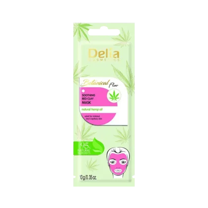 Delia RED CLAY & HEMP FACE MASK: Soothing mask for irritated and capillary skin, with natural hemp oil. Peoples CBD - Make Life Better Everyday!