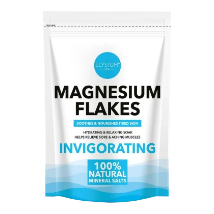 ELYSIUM SPA MAGNESIUM FLAKES 500G: Natural mineral salts for a hydrating and relaxing soak to relieve sore muscles. Peoples CBD - Make Life Better Everyday!