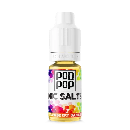POD POP Strawberry Banana nic salt. Sweet strawberry banana nic salts for vaping. Peoples CBD - Make Life Better Everyday!