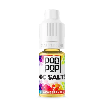 POD POP Strawberry Ice nic salt. A refreshing strawberry ice nic salt e-liquid. Peoples CBD - Make Life Better Everyday!