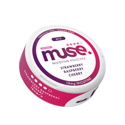 MUSE STRAWBERRY RASPBERRY CHERRY 18MG nicotine pouches: Strong, tobacco & sugar free nicotine pouch from the UK. Peoples CBD - Make Life Better Everyday!