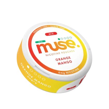 MUSE Orange Mango 6mg nicotine pouches. Tobacco & sugar free nicotine pouches UK alternative to Velo nicotine pouches. Peoples CBD - Make Life Better Everyday!