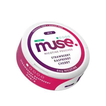 MUSE STRAWBERRY RASPBERRY CHERRY 6MG nicotine pouch. A tobacco and sugar free nicotine pouches UK option. Peoples CBD - Make Life Better Everyday!