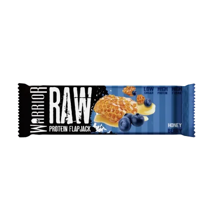 WARRIOR RAW PROTEIN FLAPJACK Honey Berry: High protein flapjack with honey and berries. Peoples CBD - Make Life Better Everyday!