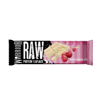 WARRIOR RAW PROTEIN FLAPJACK WHITE CHOCOLATE CRANBERRY: High protein flapjack. Peoples CBD - Make Life Better Everyday!