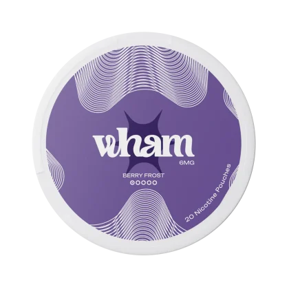 WHAM BERRY FROST 6MG nicotine pouches (20). UK nicotine pouches for a cool berry flavour. Peoples CBD - Make Life Better Everyday!