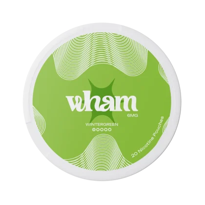WHAM Wintergreen 6mg nicotine pouches: 20 nicotine pouches in a fresh wintergreen flavour, UK's popular nicotine pouch. Peoples CBD - Make Life Better Everyday!