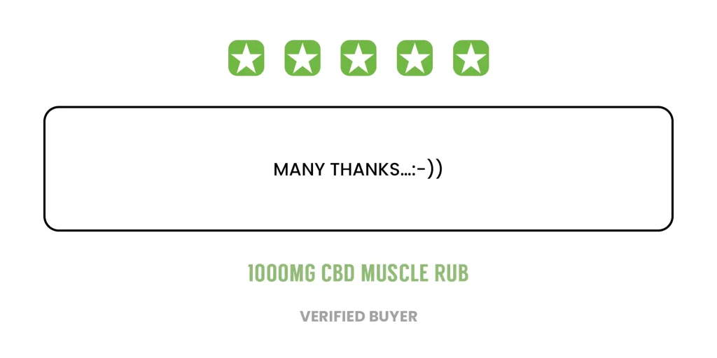 Review of 1000mg CBD muscle rub by a verified buyer Peoples CBD - Make Life Better Everyday!