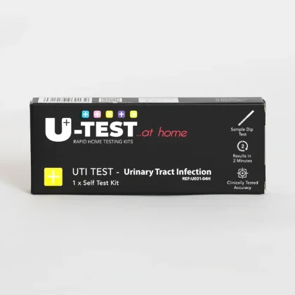 U-Test UTI rapid home testing kit box with dip test instructions Peoples CBD - Make Life Better Everyday!