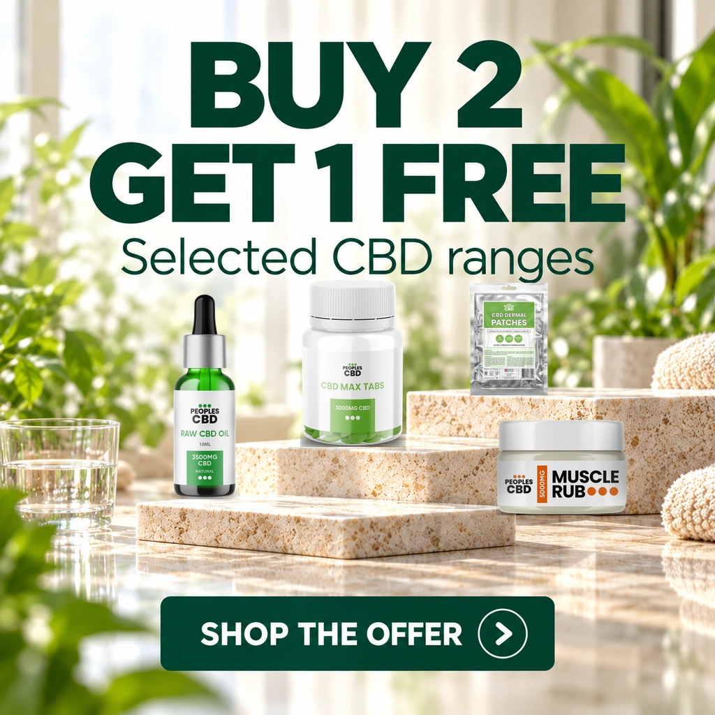 Buy 2 Get 1 Free on selected CBD ranges — shop the offer