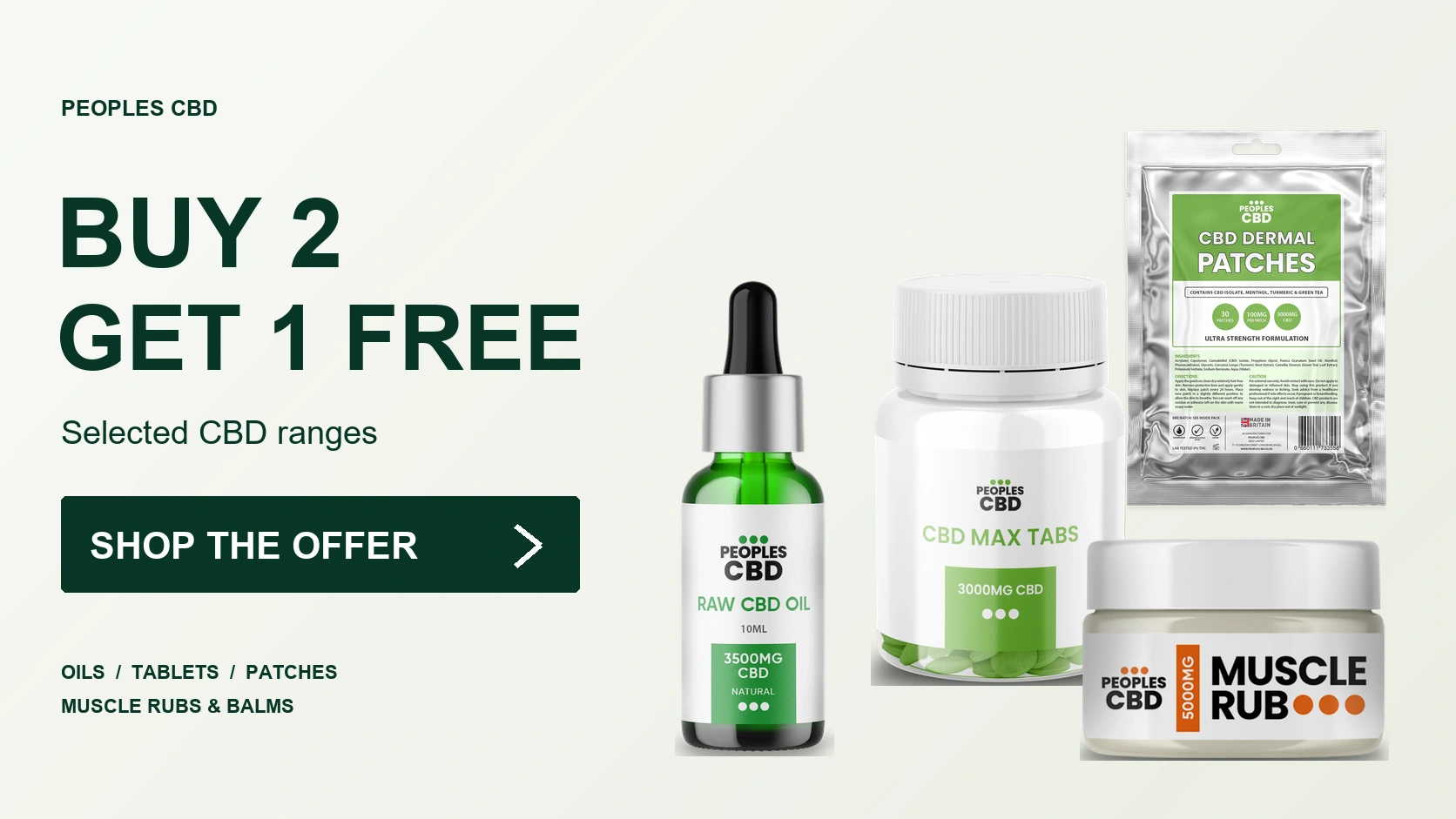 Buy 2 Get 1 Free on selected CBD ranges — shop the offer